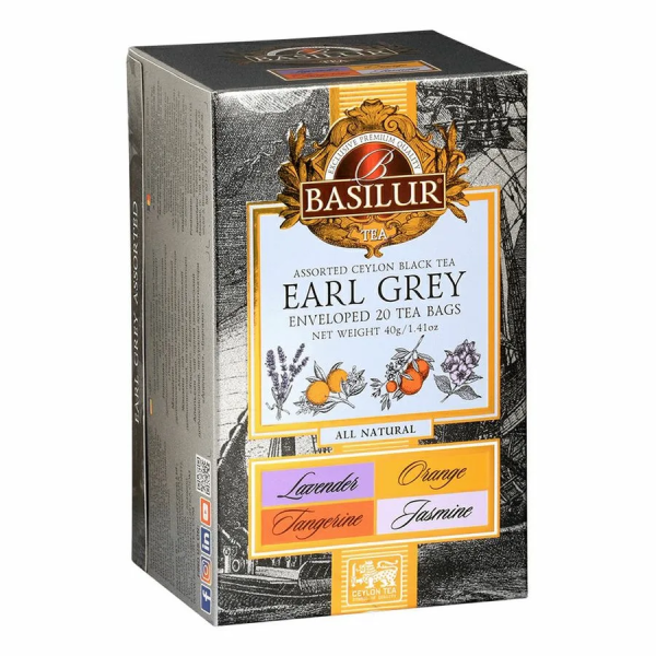 Чай Basilur EARL GREY  20 пак, ассорти.